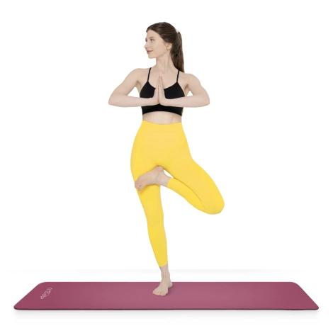 Mata do ćwiczeń fitness i jogi NBR 180 × 60 × 1 cm bordowa