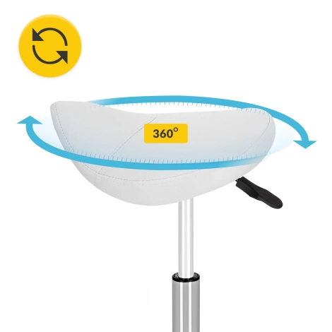 Taboret obrotowy siodło do masażu ERGO biały