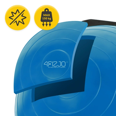 Półpiłka do balansowania równoważna z linkami niebieska