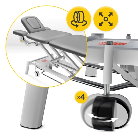 Stół do masażu i rehabilitacji elektryczny ERGO szary