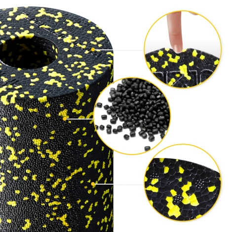 Wałek i piłki do rollowania i masażu EPP zestaw 6 szt. żółty