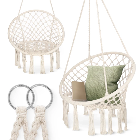 Huśtawka ogrodowa BOHO beżowa