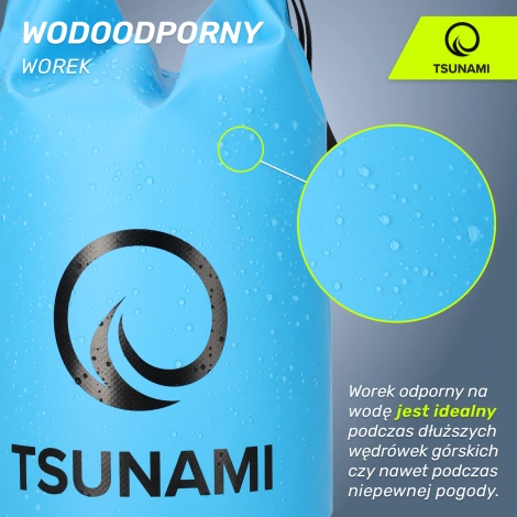 Worek wodoodporny 10 litrów TSUNAMI niebieski