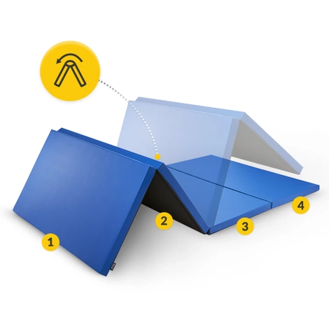 Materac gimnastyczny składany XL niebieski