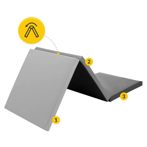 Materac gimnastyczny do ćwiczeń składany szary