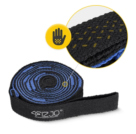 Taśma gimnastyczna do rozciągania i jogi niebieska