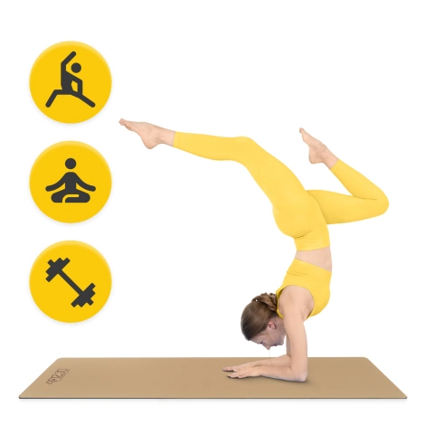 Mata do jogi i ćwiczeń antypoślizgowa 4 mm korkowa