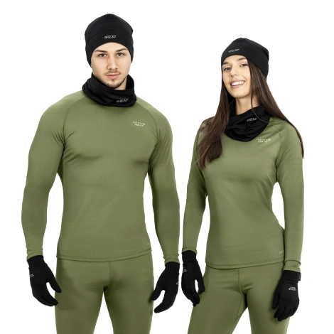 Koszulka termiczna unisex z długim rękawem - zielona, rozmiar XXL