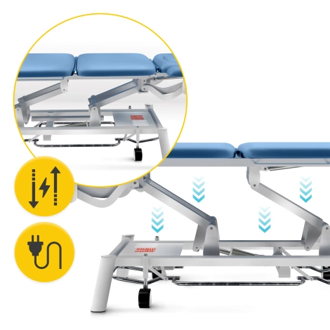 Stół do masażu i rehabilitacji elektryczny ERGO niebieski