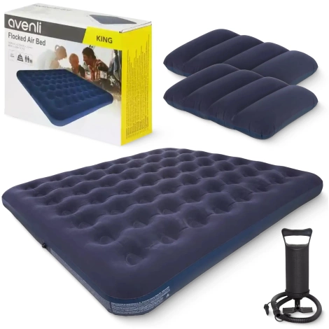 Materac dmuchany dwuosobowy Avenli 203 x 152 x 22 cm z pompką i poduszkami