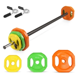 Sztanga treningowa z obciążeniem żeliwnym 20 kg