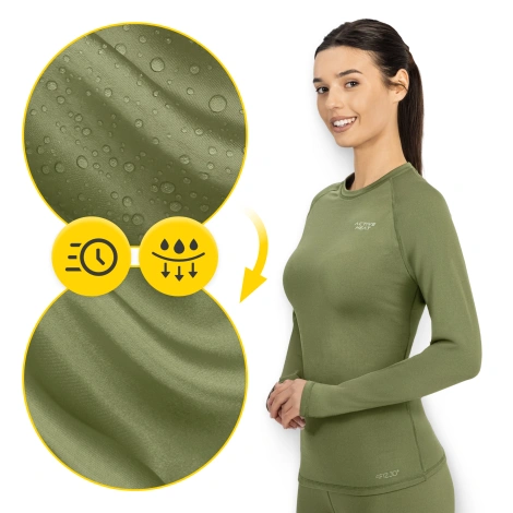 Koszulka termiczna unisex z długim rękawem - zielona, rozmiar M