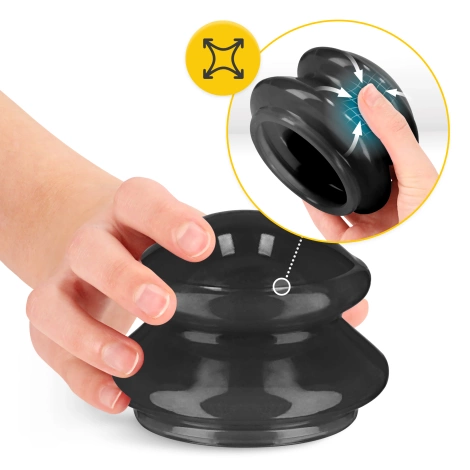 Silikonowe bańki chińskie 4 szt. MED+ czarne