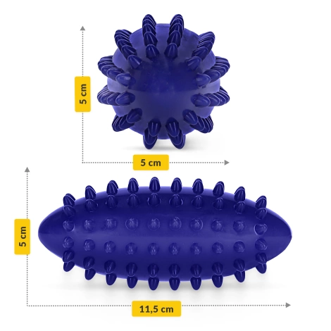 Piłka fasolka sensoryczna do masażu niebieska