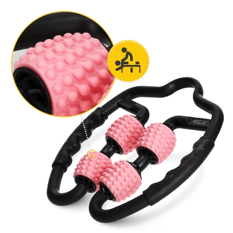 Roller do masażu ciała z wypustkami różowy