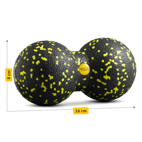 Podwójna piłka do masażu EPP 8 cm żółta