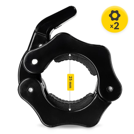Zaciski szybkozaciskowe QR do gryfu 25 mm 2 szt. - czarne