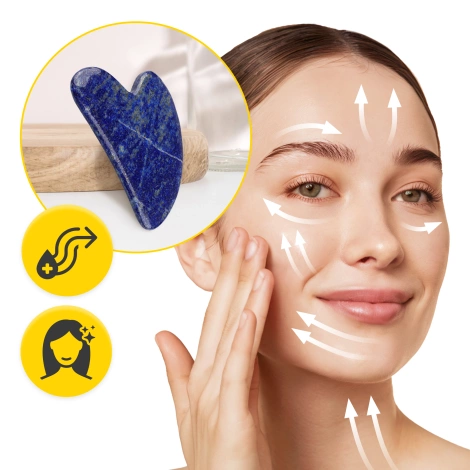 Klasyczny kamień Gua Sha z naturalnego lazurytu