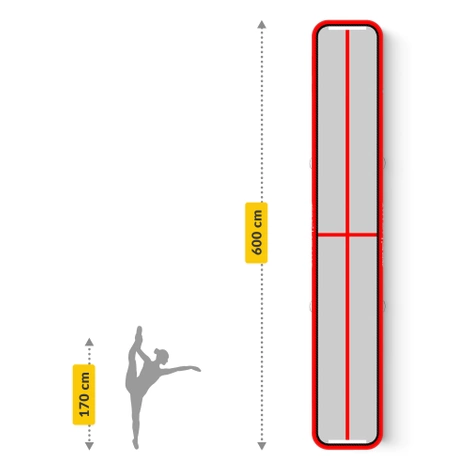 Ścieżka akrobatyczna AIR MAT 6 x 1 x 0,15 m z pompką