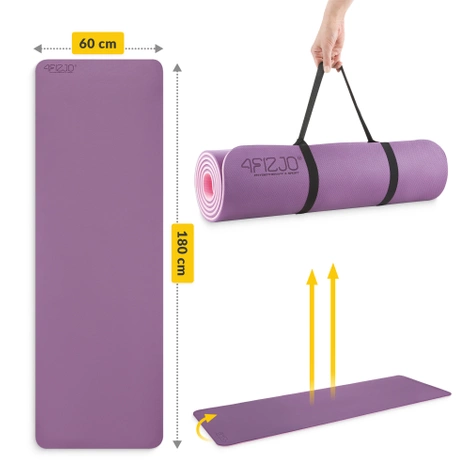 Mata do ćwiczeń i jogi antypoślizgowa TPE 1 cm fioletowa