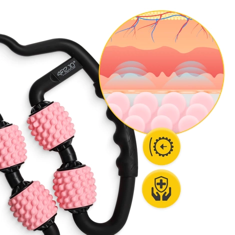Roller do masażu ciała z wypustkami różowy