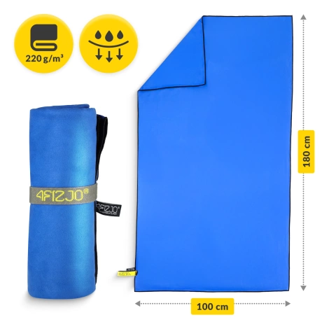 Ręcznik szybkoschnący z mikrofibry 180 x 100 cm niebieski