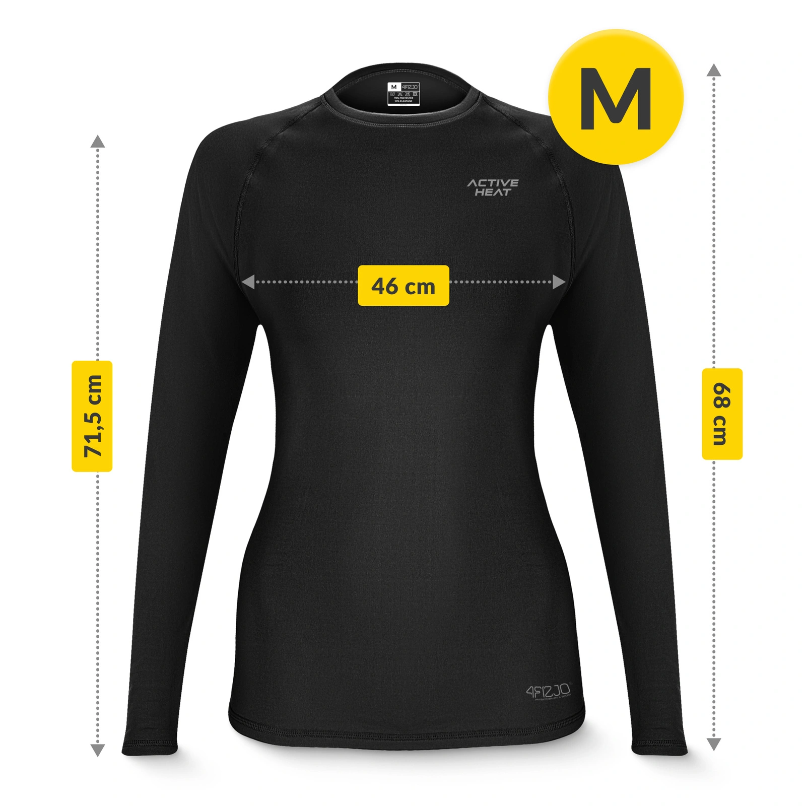 Koszulka termiczna unisex z długim rękawem - czarna, rozmiar S