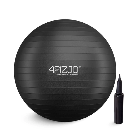 Piłka gimnastyczna dmuchana 65 cm czarna