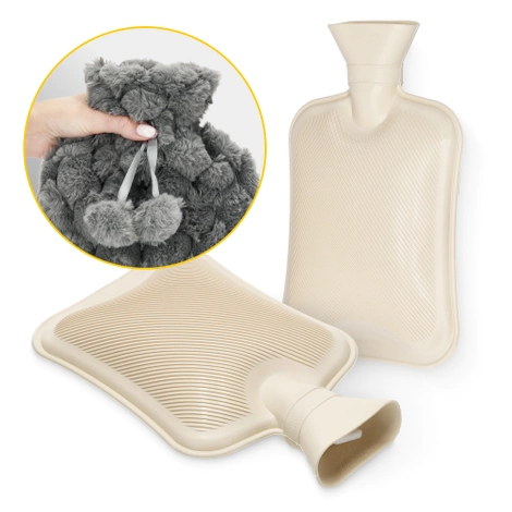 Termofor gumowy w pluszowym pokrowcu 2 litry
