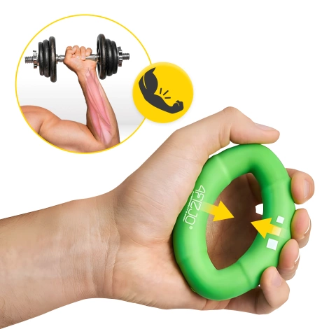 Silikonowy ściskacz do treningu dłoni zielony