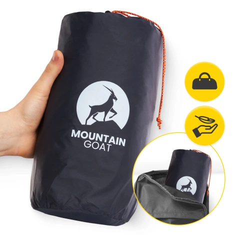 Dmuchany materac turystyczny dwuosobowy samopompujący Mountain Goat granatowy