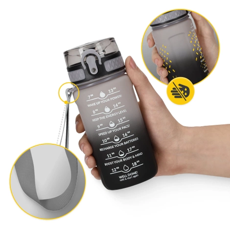 Butelka motywacyjna na wodę 0,5 L szara