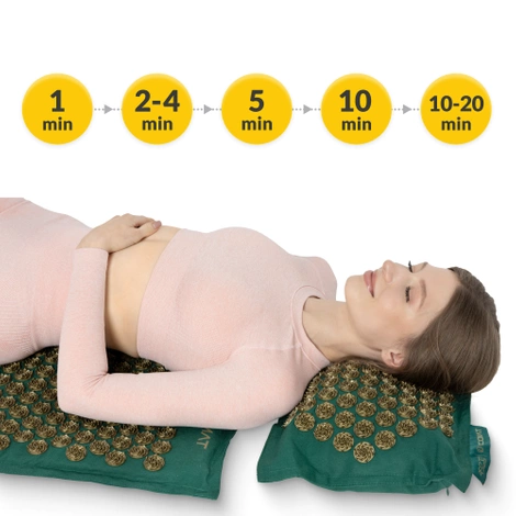 ECO Mata do akupresury z łuskami gryki i kokosem zielona