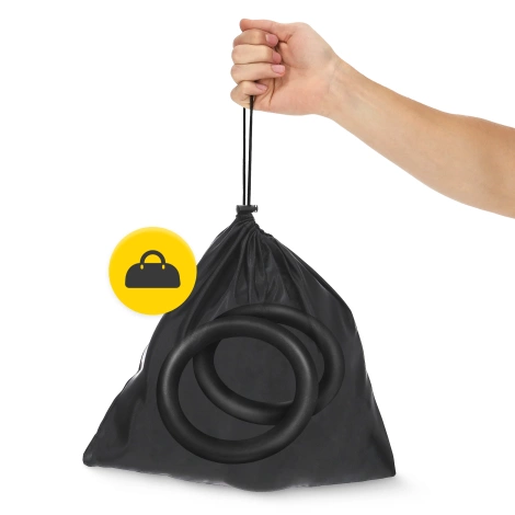 Kółka gimnastyczne do podciągania z ABS czarno-różowe