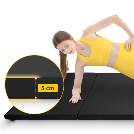 Materac gimnastyczny składany XL czarny