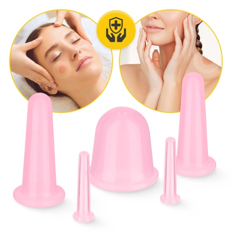 Silikonowe bańki chińskie 5 szt. FACE+ różowe