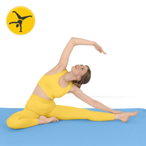 Duża mata do ćwiczeń antypoślizgowa TPE 2 cm niebieska