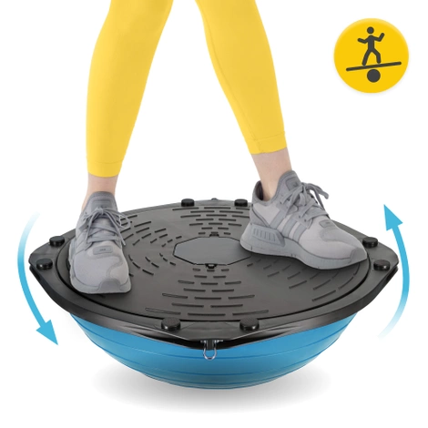 Półpiłka do balansowania równoważna z linkami niebieska