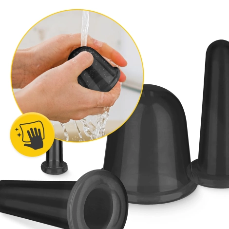 Silikonowe bańki chińskie 5 szt. FACE+ czarne