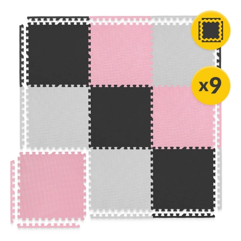 Mata edukacyjna dla dzieci puzzle 180 x 180 cm różowa