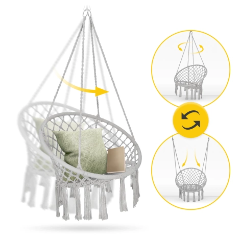 Huśtawka ogrodowa BOHO szara