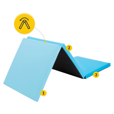 Materac gimnastyczny do ćwiczeń składany niebieski