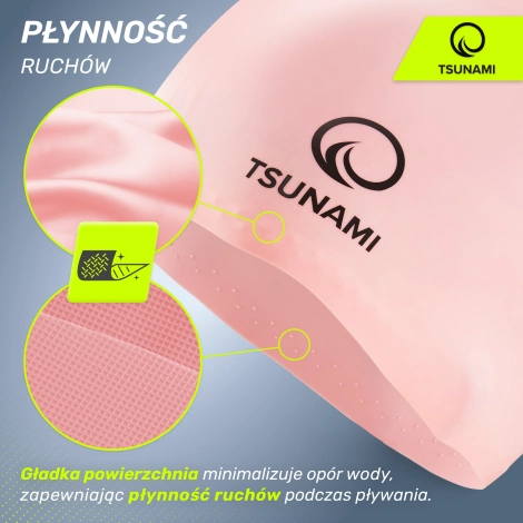 Czepek na basen unisex TSUNAMI różowy