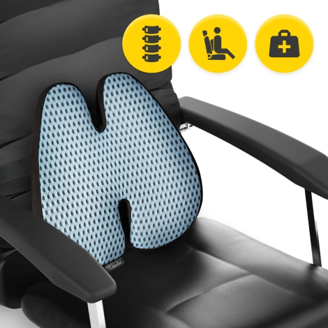 Poduszka ortopedyczna pod plecy niebieska