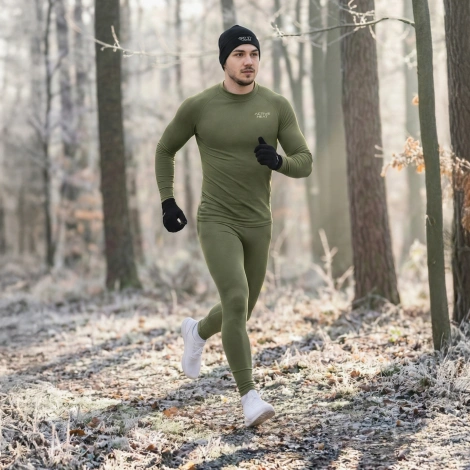 Spodnie termiczne unisex - zielone, rozmiar XL