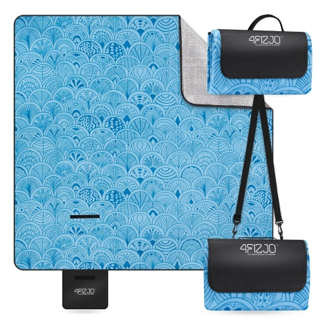 Koc piknikowy plażowy z izolacją 200 x 200 cm muszle