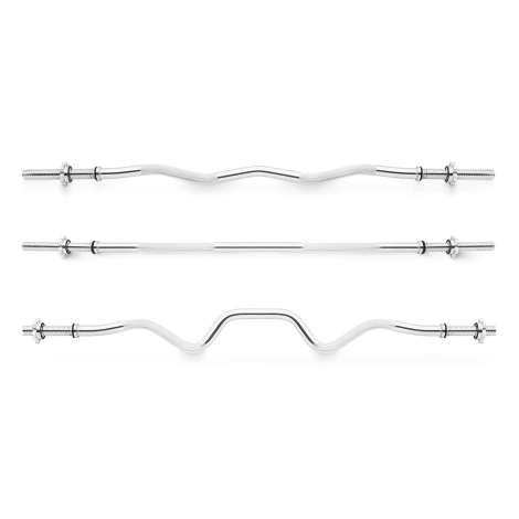 Zestaw 3 gryfów 120 cm - prosty, lekko i mocno łamany