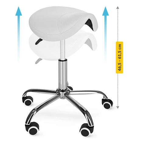 Taboret obrotowy siodło do masażu ERGO biały