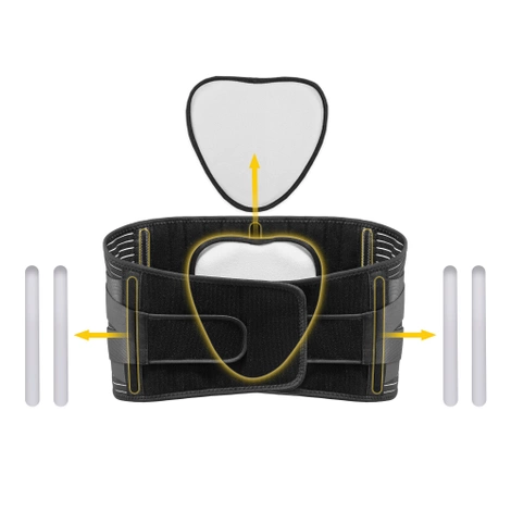 Pas ortopedyczny na kręgosłup lędźwiowy S czarny