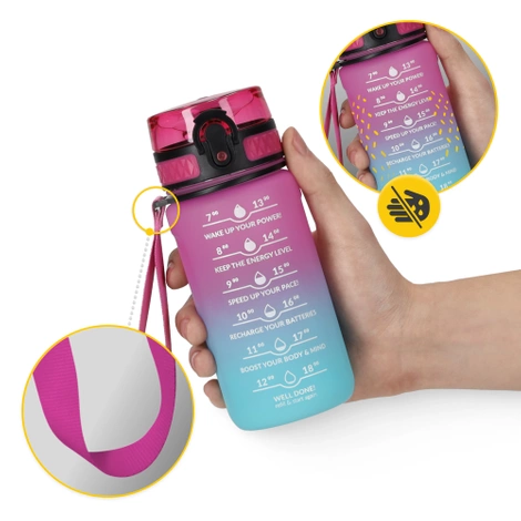 Butelka motywacyjna na wodę 0,5 L różowa